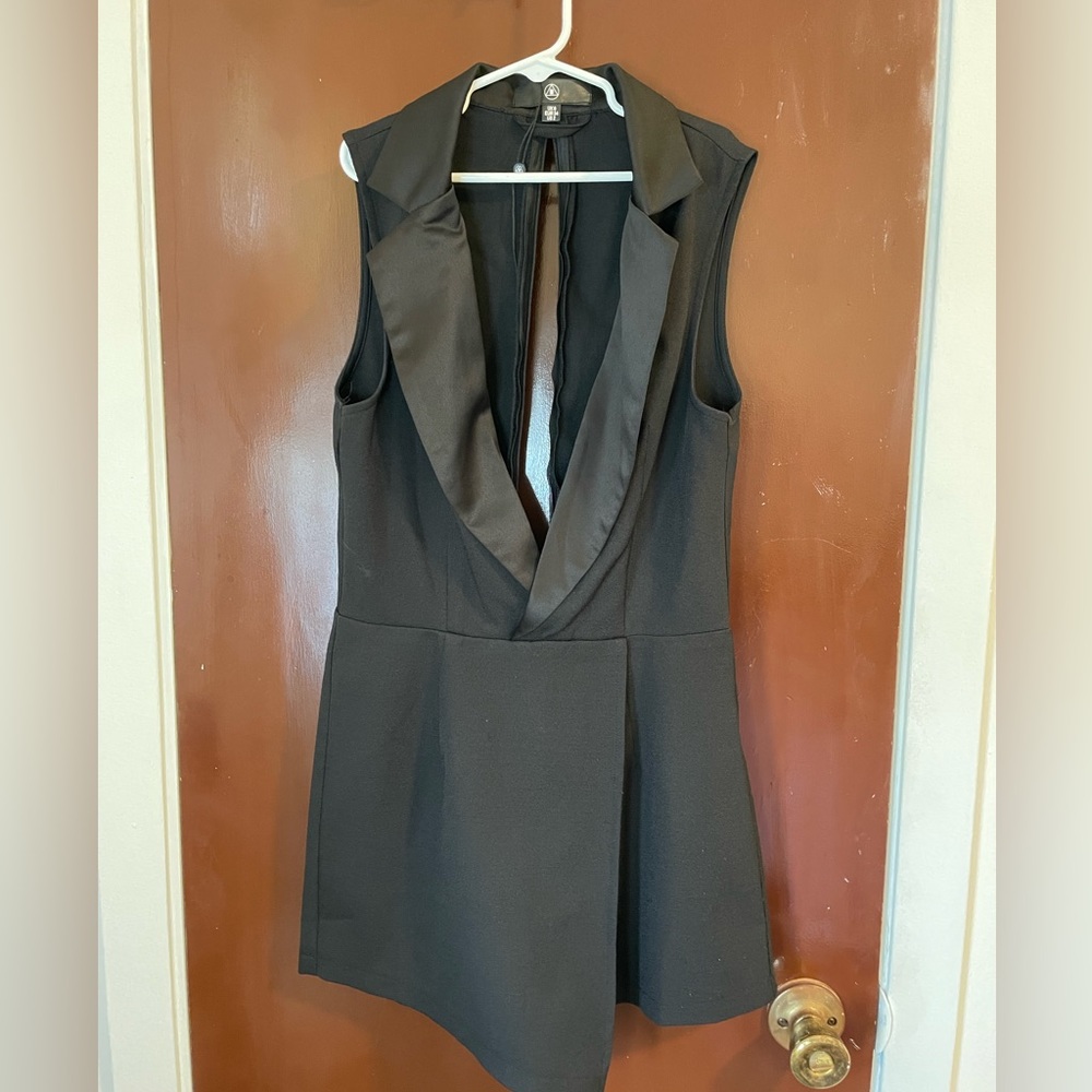 Black blazer jumpsuit/romper